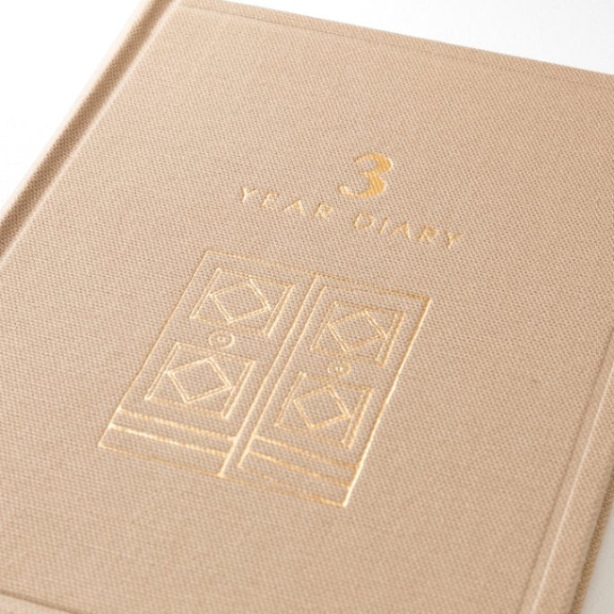 3 year diary Gate - Mini - Beige - 3 - Midori - Tidformera