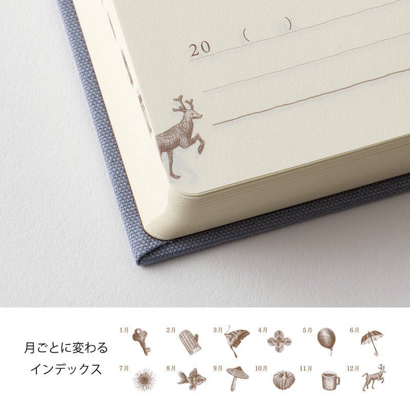 3 year diary Gate - Mini - Blue - Purple - 8 - Midori - Tidformera