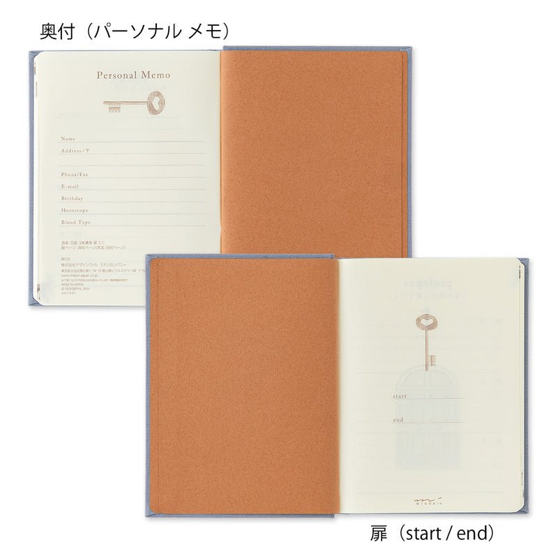 3 year diary Gate - Mini - Blue - Purple - 6 - Midori - Tidformera
