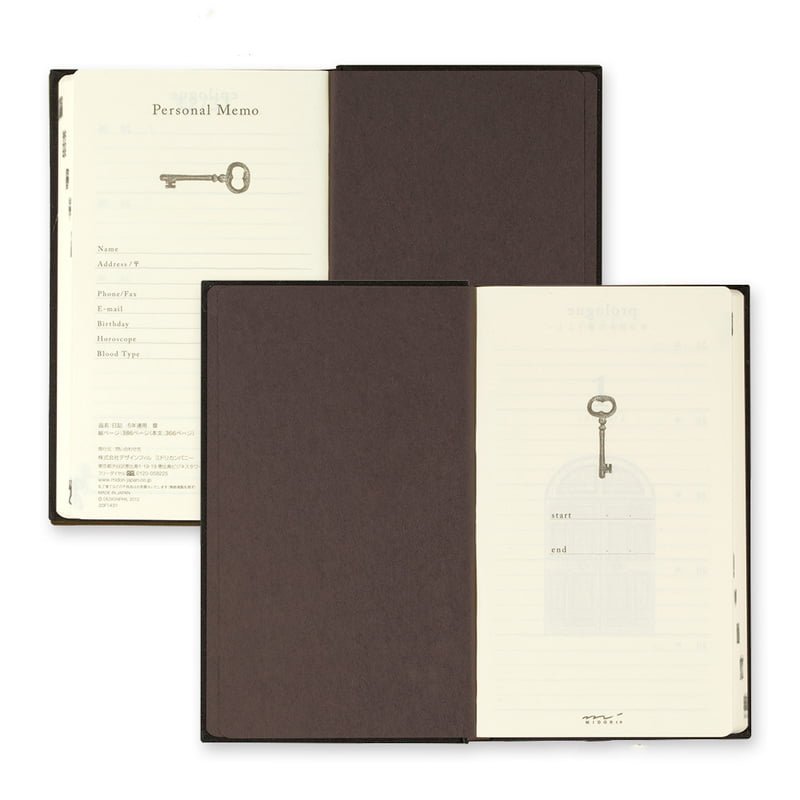 5 year diary Gate - Black - 5 - Midori - Tidformera