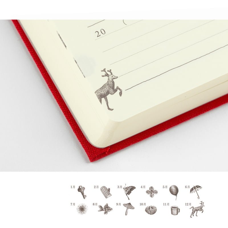 5 year diary Gate - Red - 5 - Midori - Tidformera