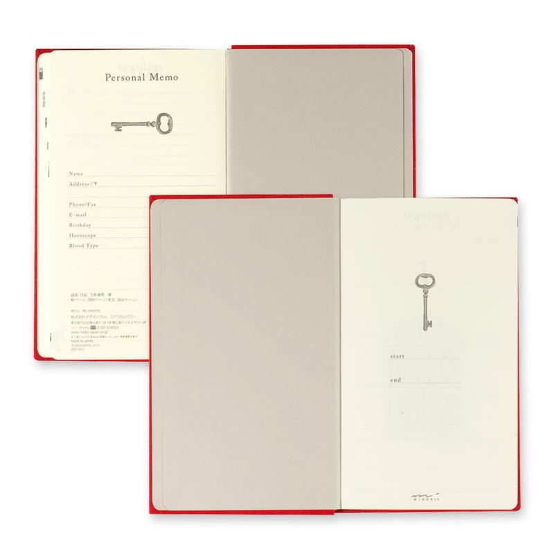 5 year diary Gate - Red - 7 - Midori - Tidformera