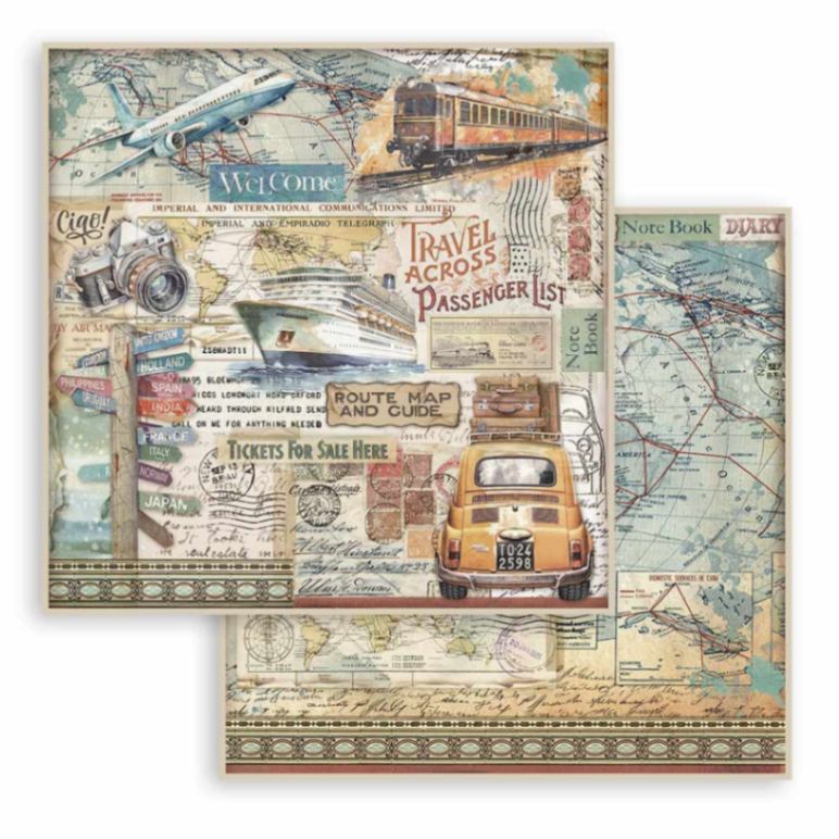 Scrapbooking Paper - Double-Sided - Art of Traveling