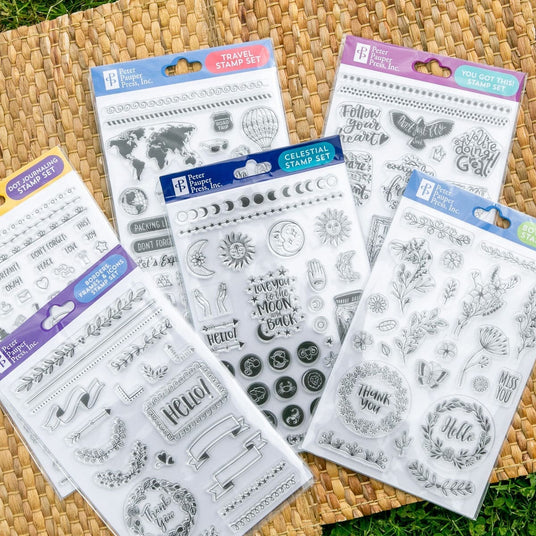 Roligt att använda stämplar i en Bullet Journal. Förpackningar med clear stamps kalenderstämmplar.