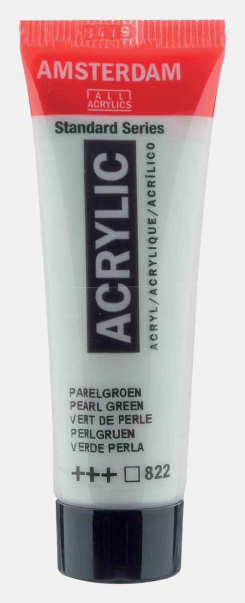 Liten tub med grön Amsterdam Akrylfärg 20 ml 822 Pearl green från Royal Talens - Tidformera