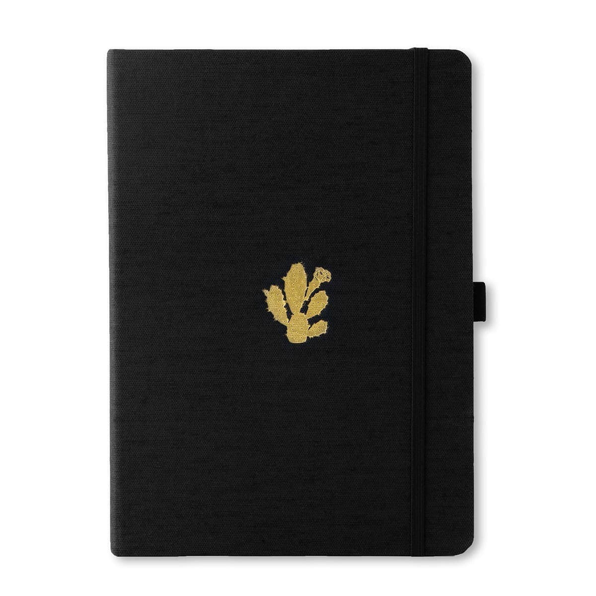 Anteckningsbok B5 PRO Cactus Dotted från Dingbats* - Svart anteckningsbok med en guldpräglad kaktus på - Tidformera