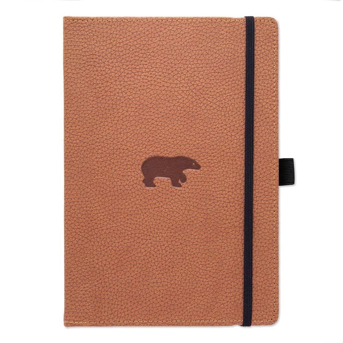 Anteckningsbok Wildlife Dotted A4 Brown Bear från Dingbats* - Brun anteckningsbokmed en björn på pärmen. Boken har svart gummiband för stängning samt pennhållare.
- Tidformera
