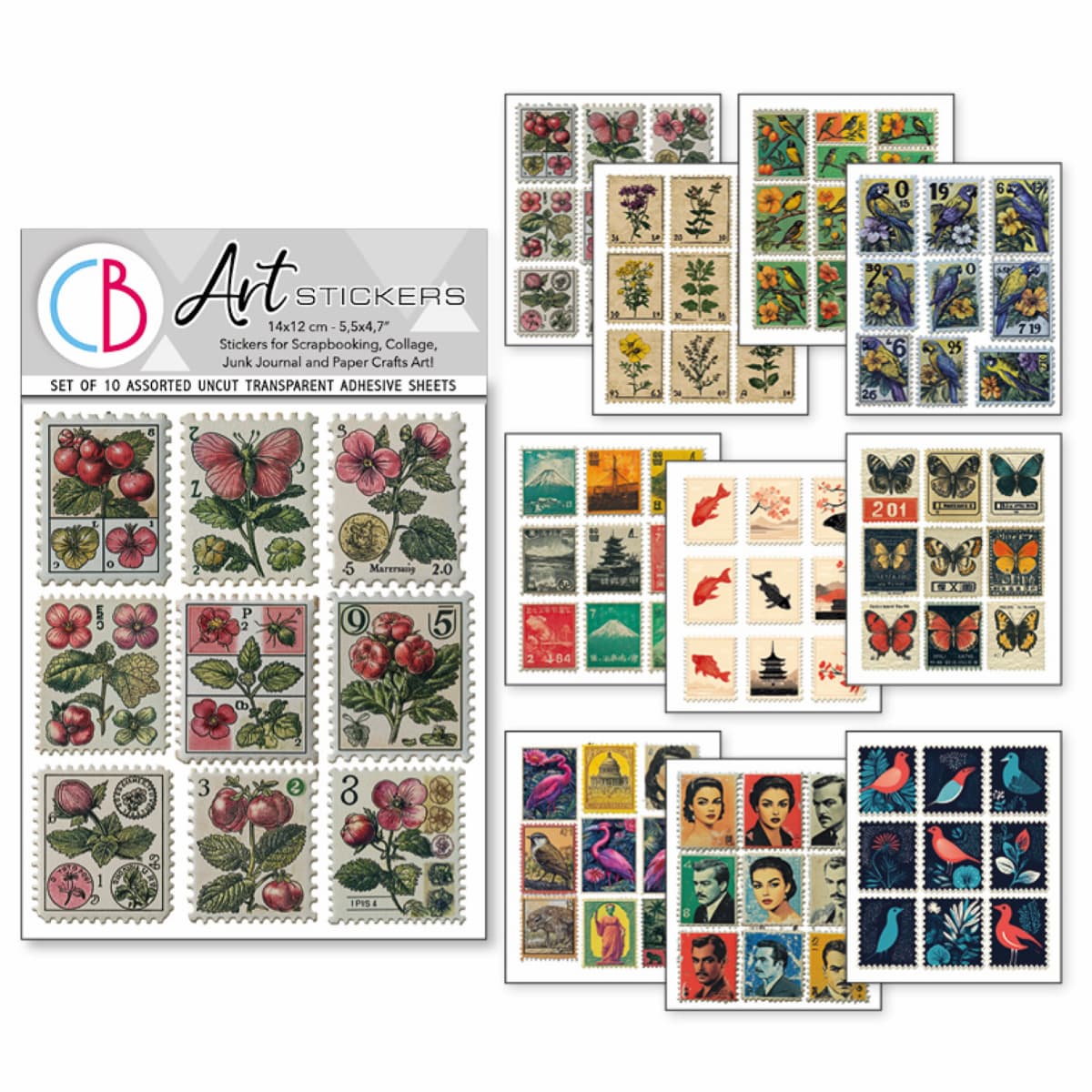 Art stickers 14 x 12 10 - pack - Faraway mail - 1 - Ciao Bella - Tidformera