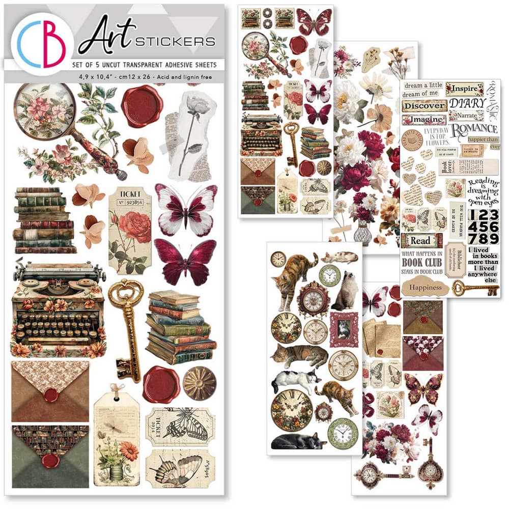 Art stickers 5 - pack - Book Lover - 1 - Ciao Bella - Tidformera