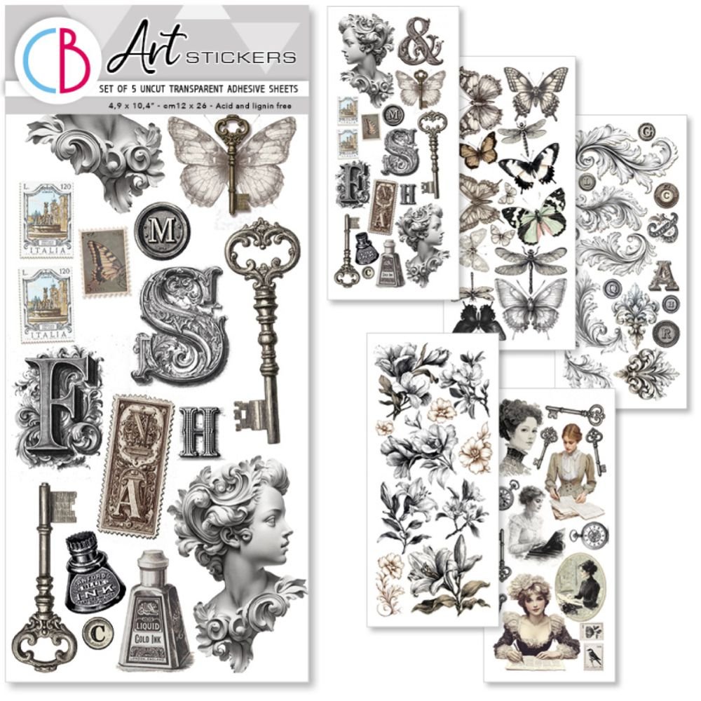 Art stickers 5 - pack - Typographic - 1 - Ciao Bella - Tidformera