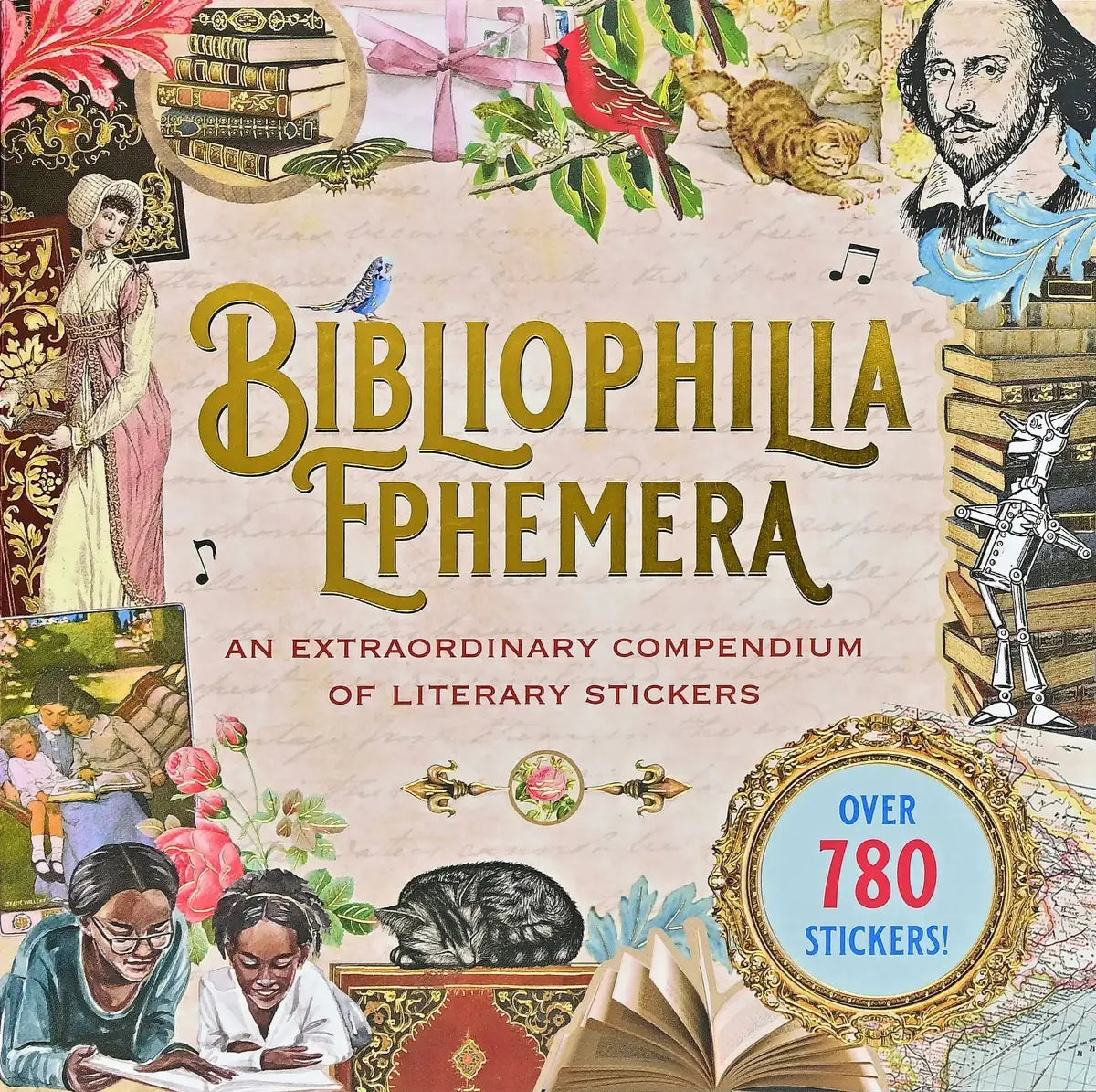 Sticker book Bibliophilia Ephemera från Peter Pauper Press - Tidformera