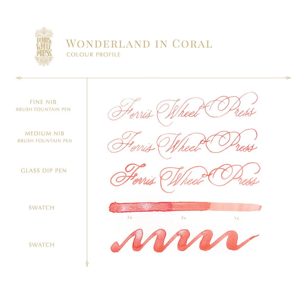 Bläckflaska 38 ml - Wonderland In Coral - 3 - Ferris Wheel Press - Tidformera