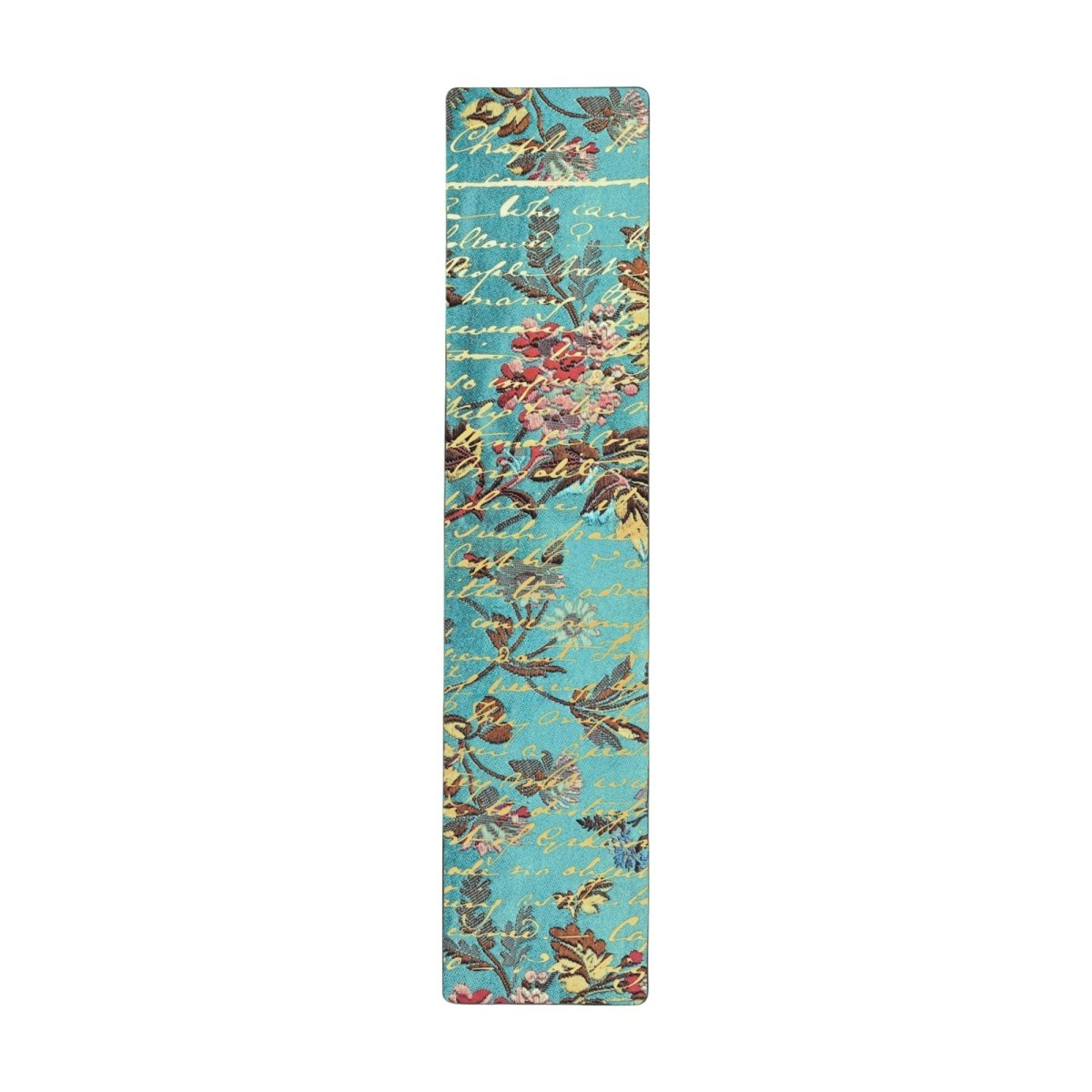 Bokmärke Paperblanks - Jane Austen Persuasion från Paperblanks. Bokmärket har tukos bottenfärg, blommor i bakgrunden och guldfärgat handskrivet text som motiv.- Tidformera