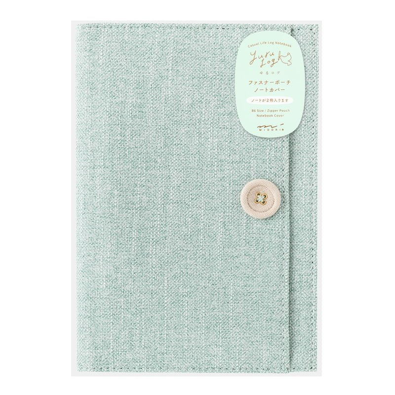 Bokomslag - Yuru Log Notebook B6 - Light Blue/Green - 5 - Midori - Tidformera
