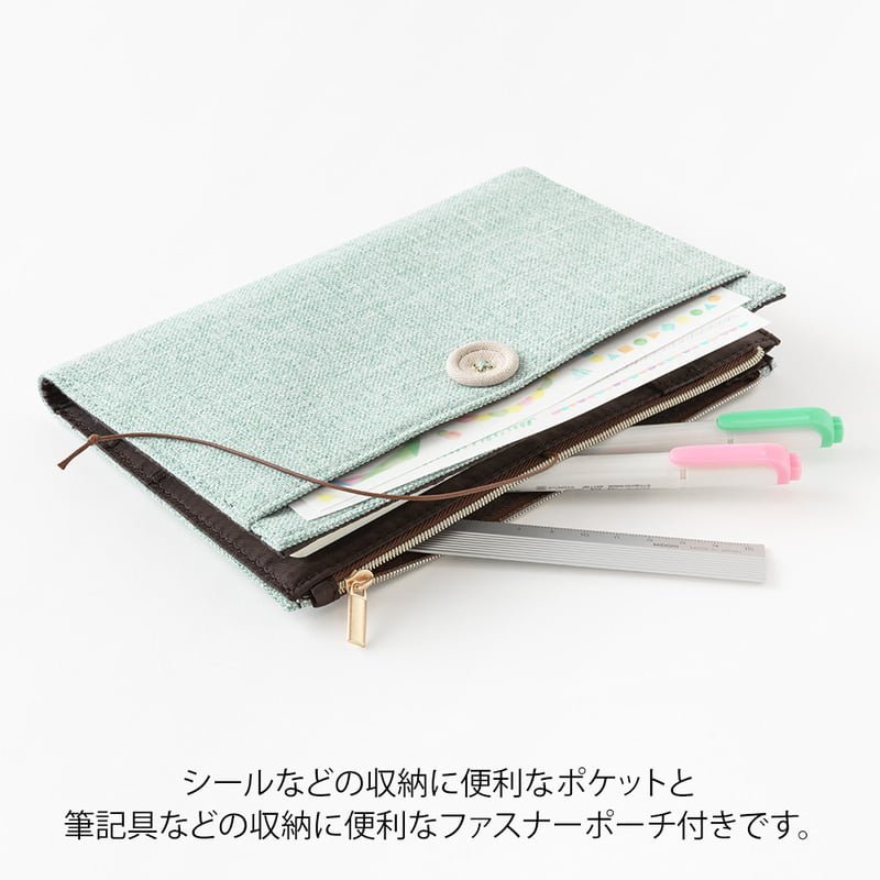 Bokomslag - Yuru Log Notebook B6 - Light Blue/Green - 3 - Midori - Tidformera