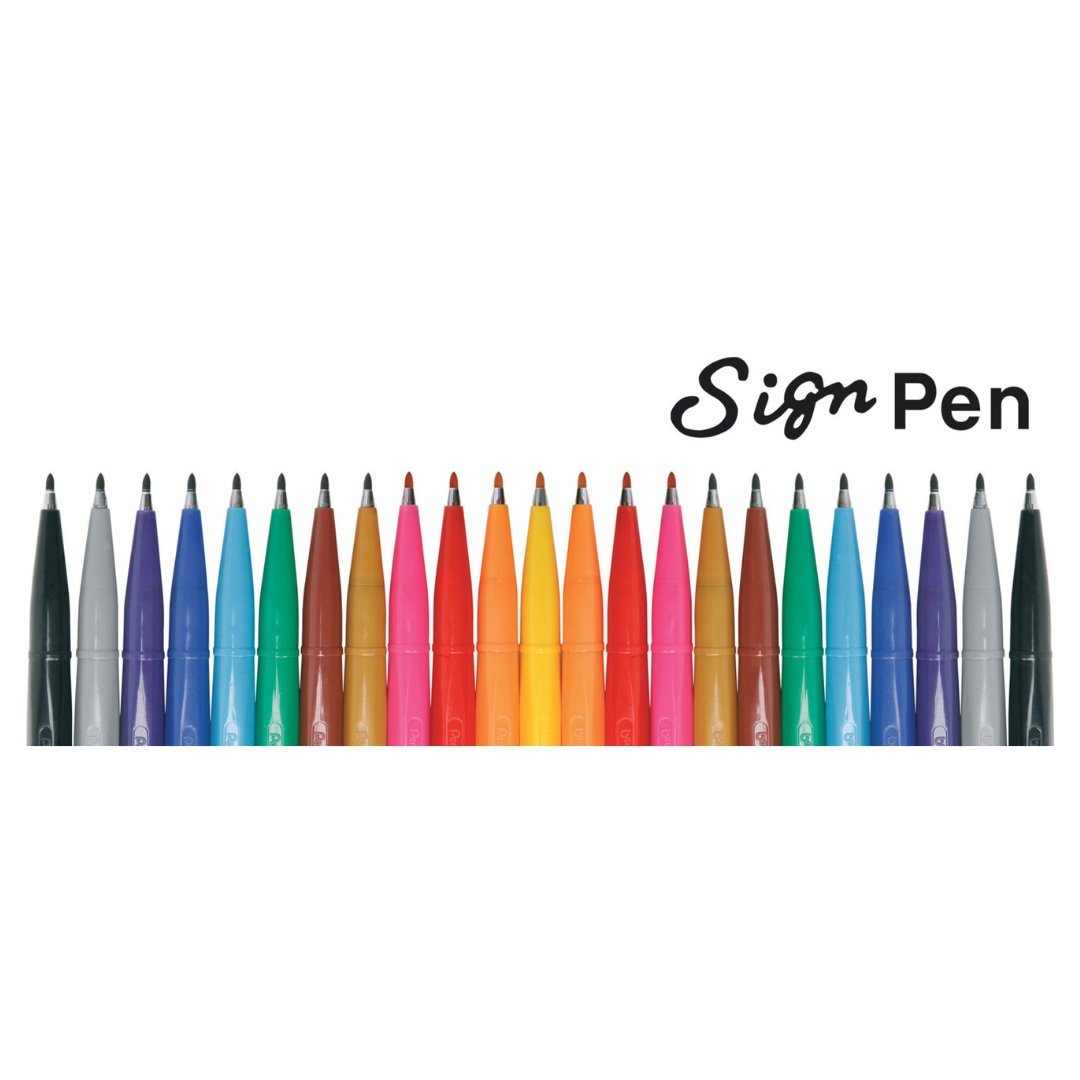 Brush Sign Pen - Fluorescent Pink - 2 - Pentel - Tidformera
