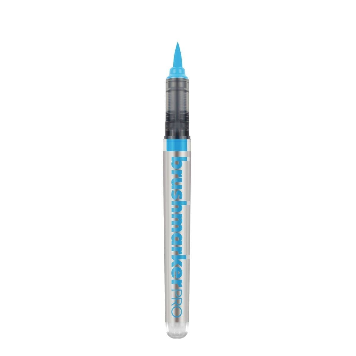 Brushmarker PRO - Cool aqua 204 från Karin - Havsblå penselpenna utan lock - Tidformera