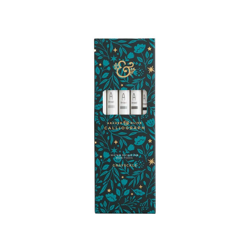 Calliographs Grayscale - 5 - pack - 4 - Archer & Olive - Tidformera