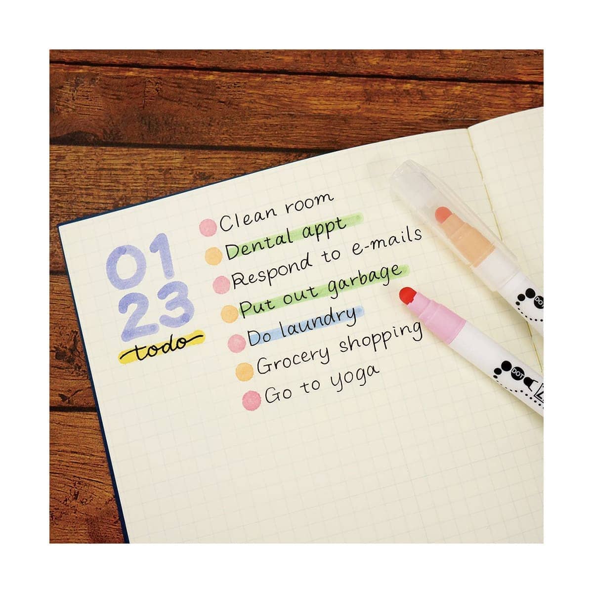 Clean color dot pen Single 6 - pack - Mild Colors - 3 - ZIG Kuretake - Tidformera
