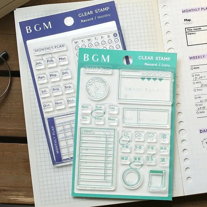 Clear stamps Record Kalenderstämplar - Daily - 3 - BGM - Tidformera