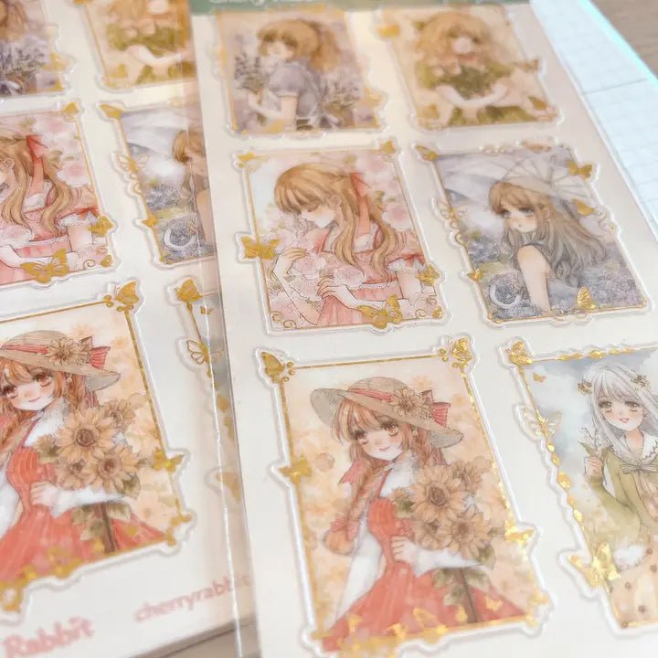 Clear Stickers no. 096 Flower series (ver. 2) - 3 - Cherry Rabbit - Tidformera