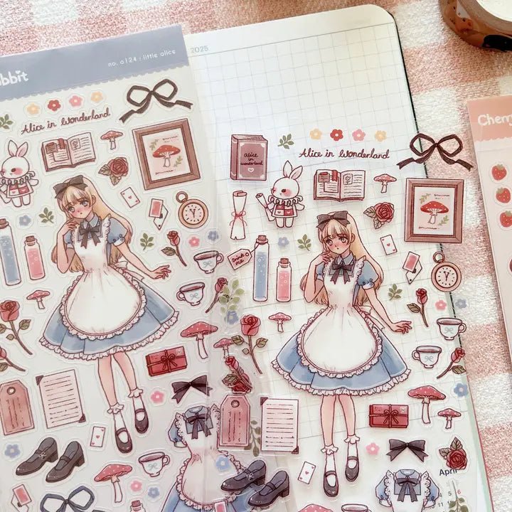 Clear Stickers No. 124 Little Alice - 3 - Cherry Rabbit - Tidformera