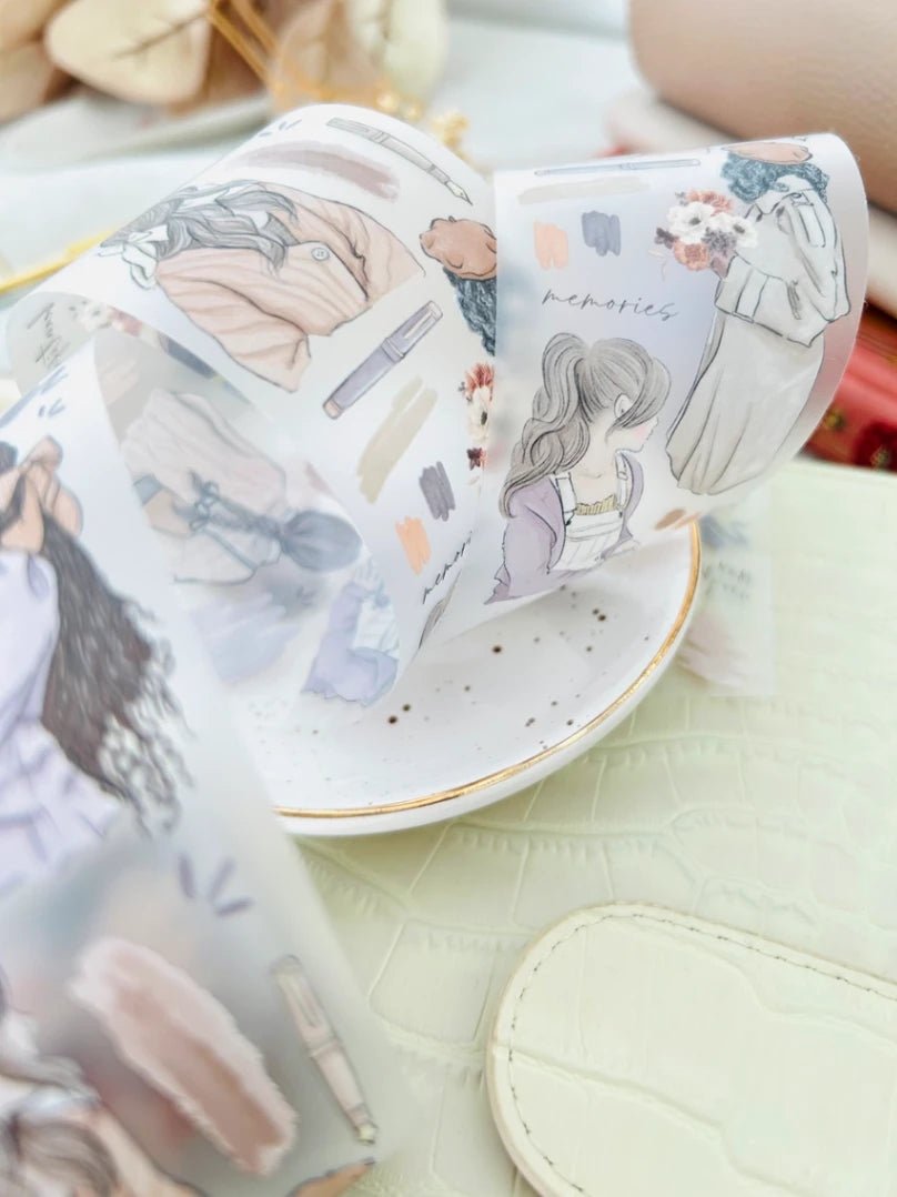 Clear Tape 48 mm - Girls V.1 (Warm) - 3 - Hello Petite Paper - Tidformera