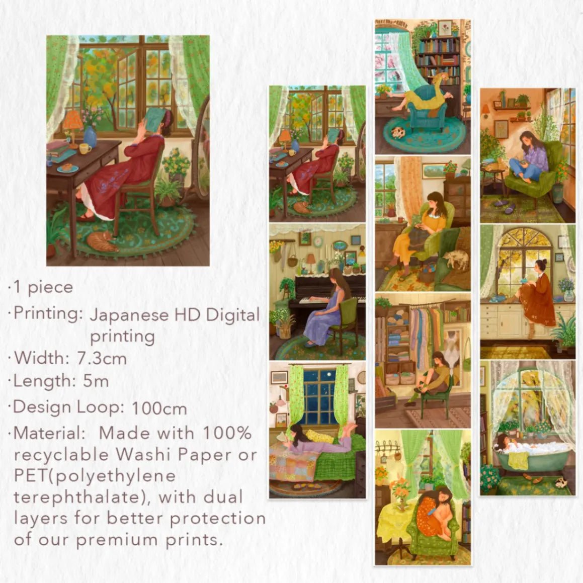 Clear Tape - Fleeting Moments - 73 mm - 7 - Washi Tape Shop - Tidformera
