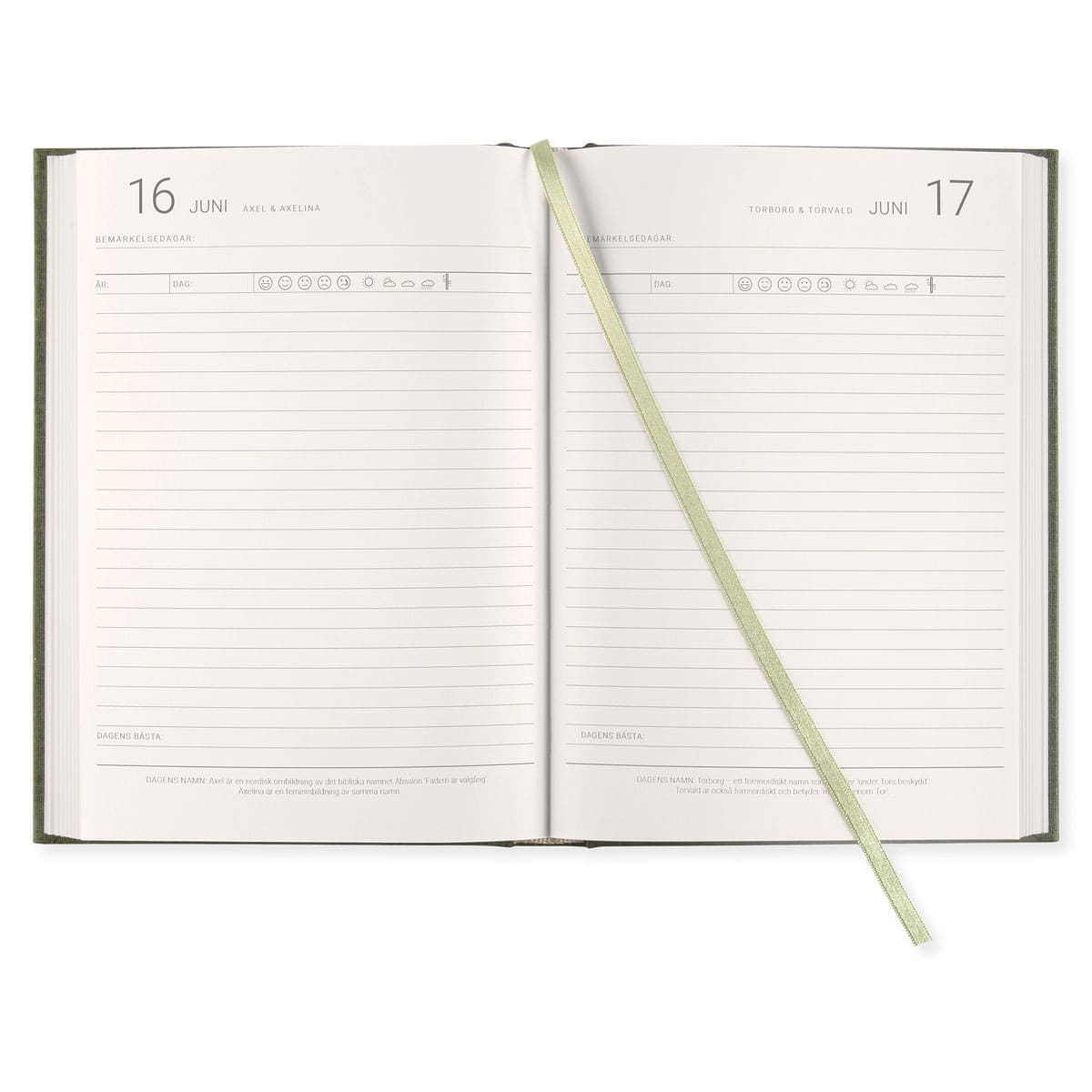 Dagböcker Paperstyle - Khaki Green 1 - år - 2 - Paperstyle - Tidformera