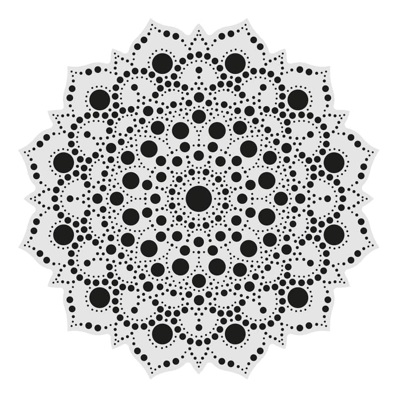 Dot Painting - Mdf - skiva och stencil - 20 cm - Soleil - 4 - Aladine - Tidformera
