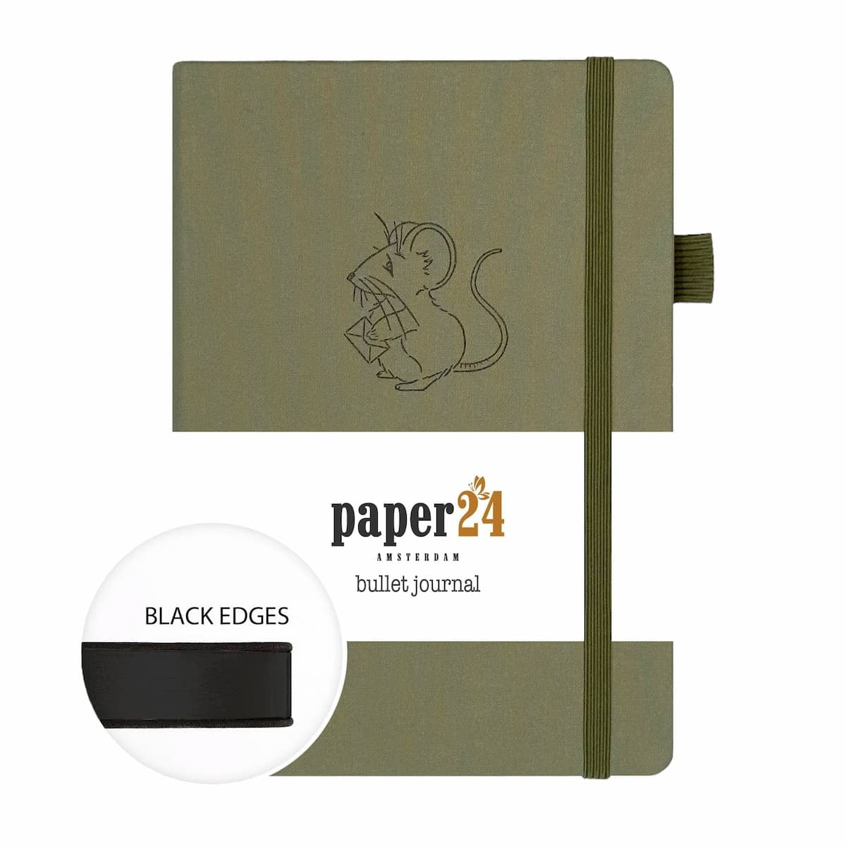 Dotted Notebook A5 160 GSM Mouse från Paper24. Grön anteckningsbok med motiv med en mus på. - Tidformera