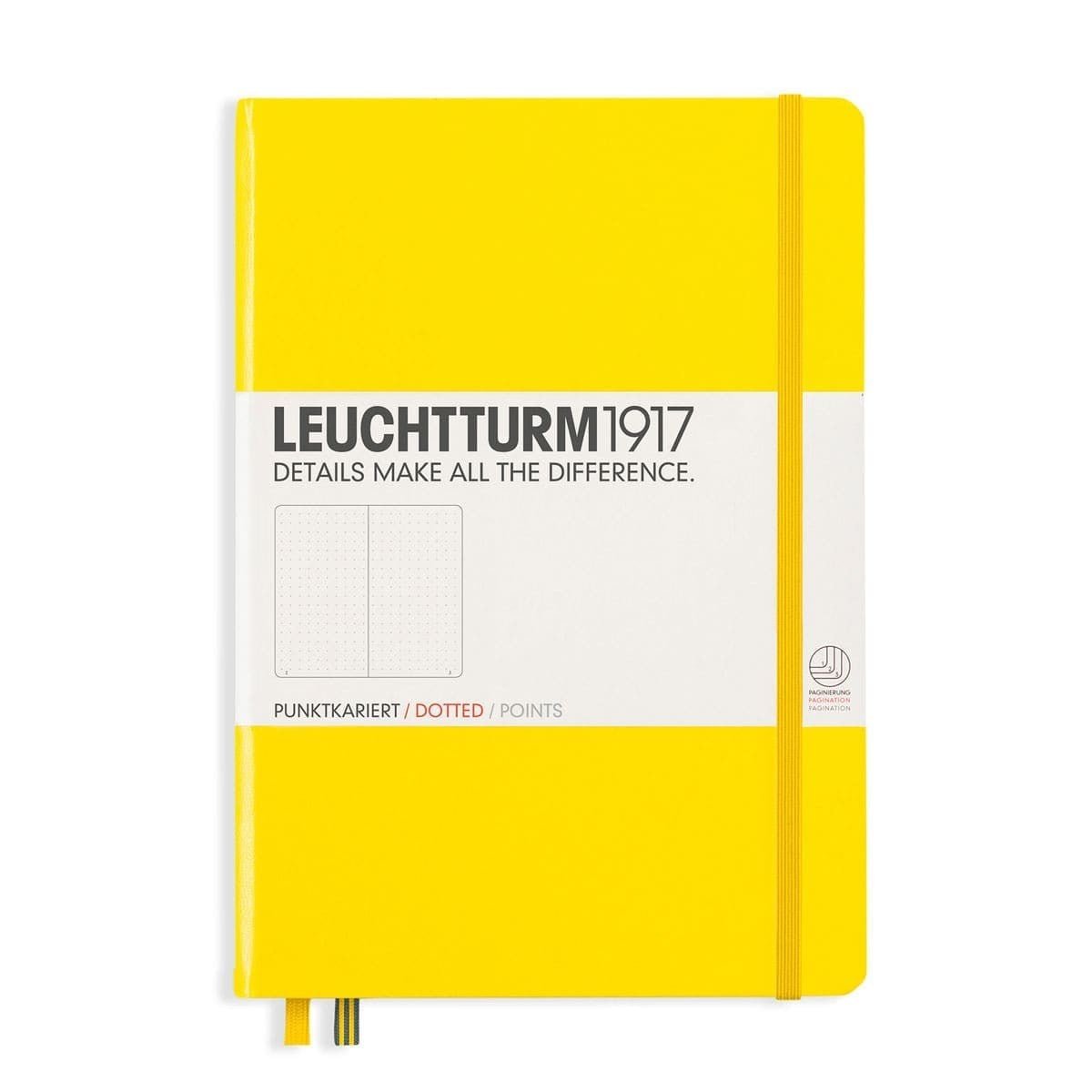 Dotted notebook Lt A5 Hård pärm Lemon från Leuchtturm1917 - Gul anteckningsbok - Tidformera