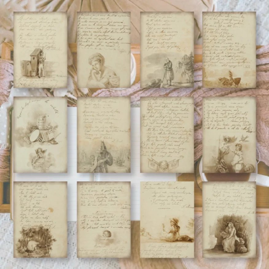 Ephemera Paper 7,4 x 10,5 - Old Diary - 1 - Plan & Plot Studio - Tidformera