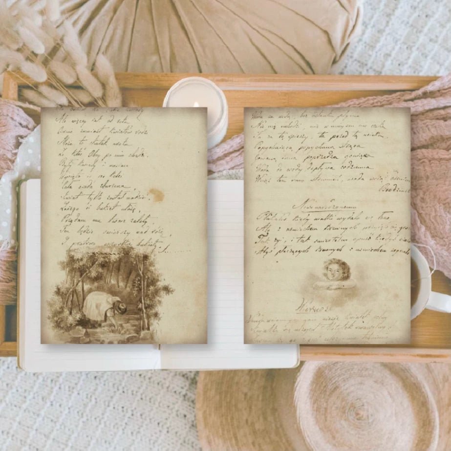 Ephemera Paper 7,4 x 10,5 - Old Diary - 2 - Plan & Plot Studio - Tidformera