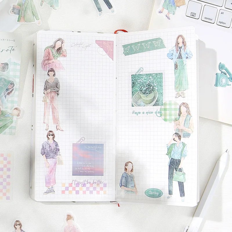 Flake stickers Coordinate - Watercolor - Pink - 4 - BGM - Tidformera