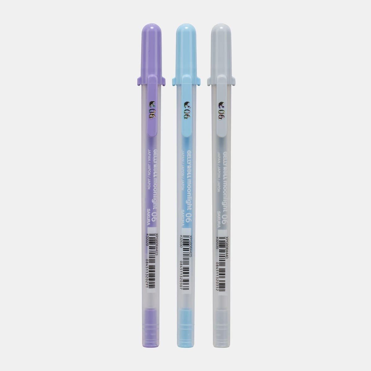 Gelly roll Gelpenna 3 - pack - Calm från Sakura. Tre pennor i färgerna lila, ljusblå och ljusgrå. - Tidformera