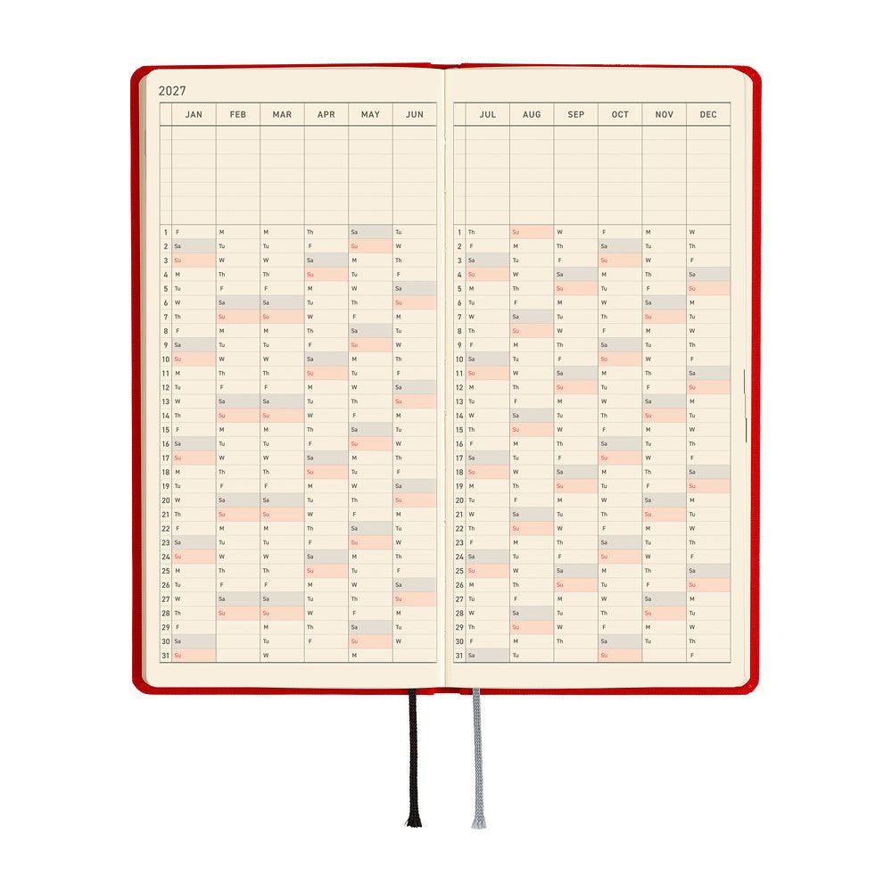 Hobonichi - Weeks Colors: Poppy Red - 2027 - 5 - Hobonichi Techo - Tidformera