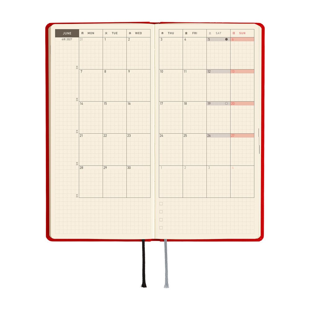 Hobonichi - Weeks Colors: Poppy Red - 2027 - 3 - Hobonichi Techo - Tidformera