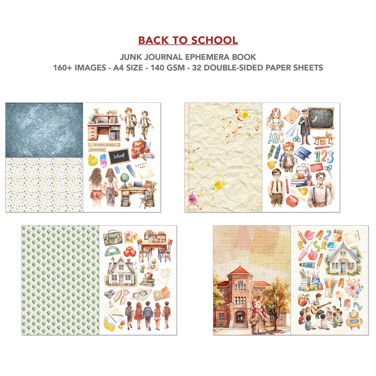 Junk Journal & Ephemera book - Back to school - 4 - Ciao Bella - Tidformera