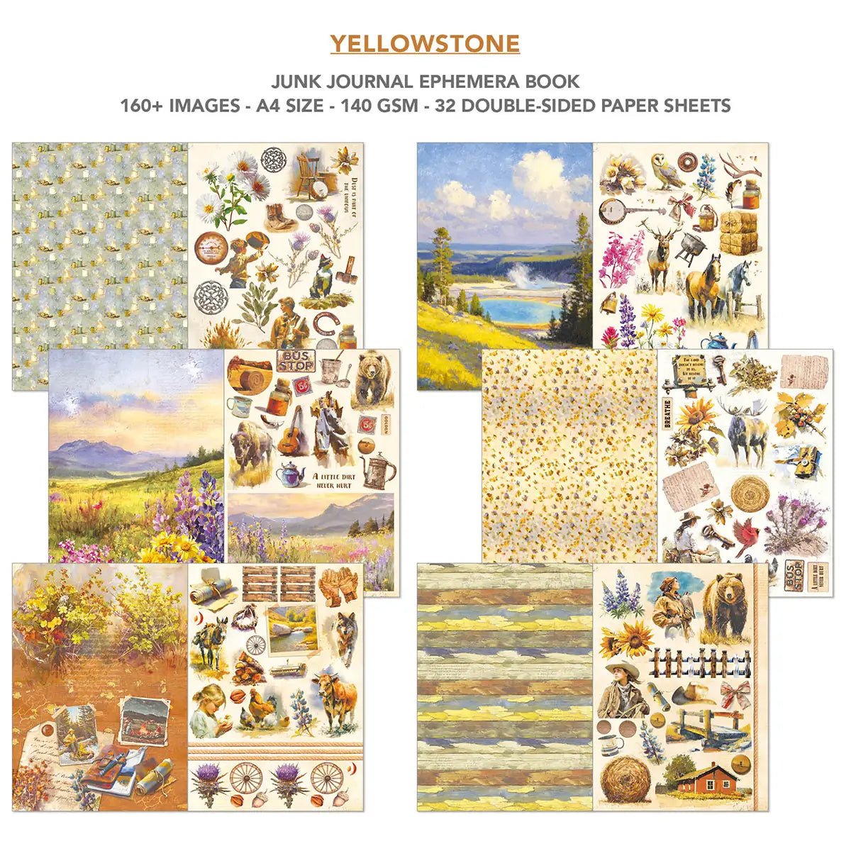 Junk Journal & Ephemera book - Yellowstone - 3 - Ciao Bella - Tidformera