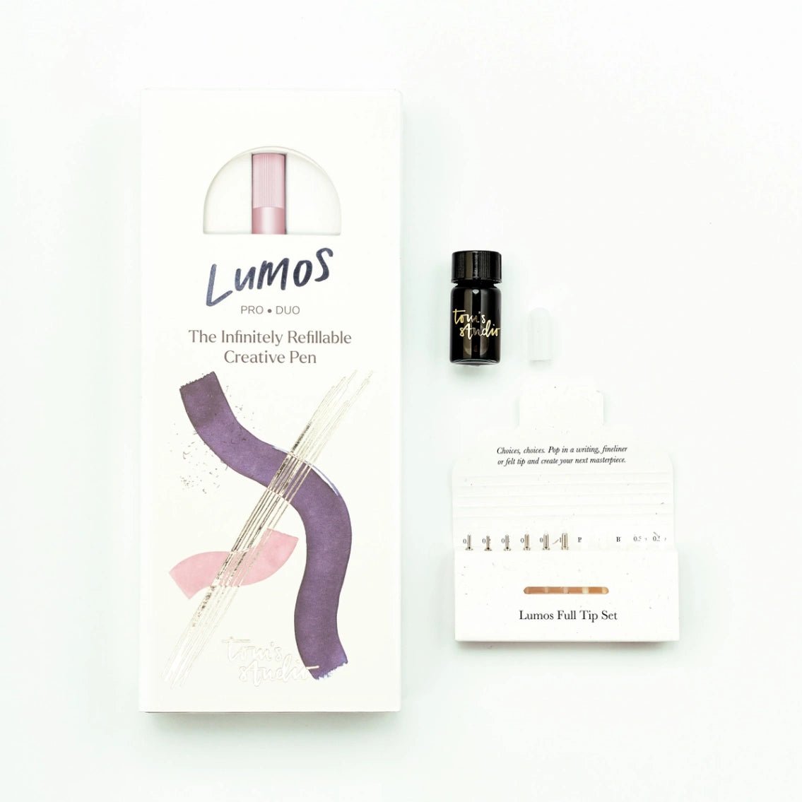 Lumos Pro Refillable Multi - Tip Pen - Duo Tip - Rose Gold - 3 - Tom's Studio - Tidformera