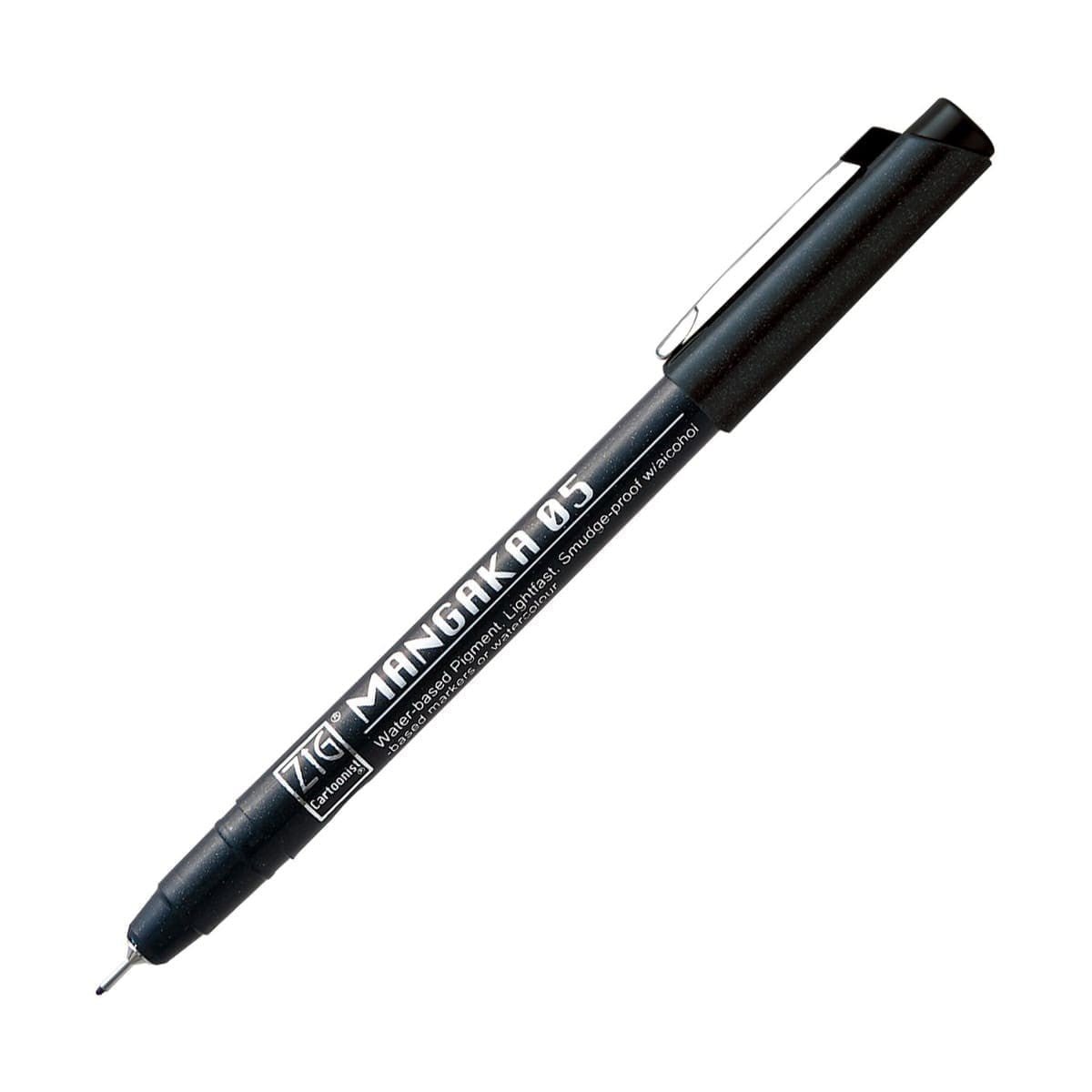 Mangaka Fineliner Svart - 05 från ZIG Kuretake. Svart penna med en fineliner spets. - Tidformera