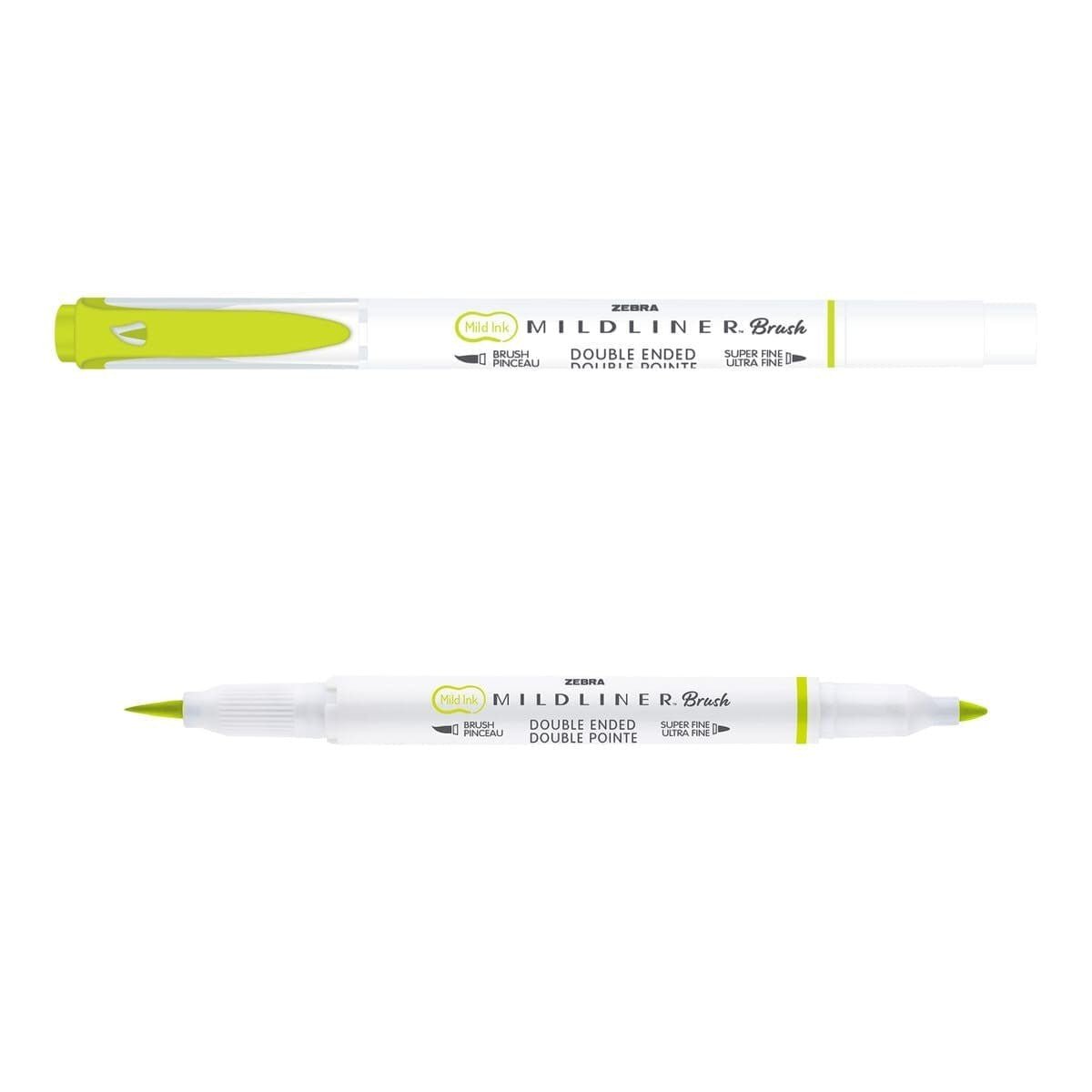 Mildliner Brush pen - Citrus Green från Zebra - Gulgrön penselpenna - Tidformera