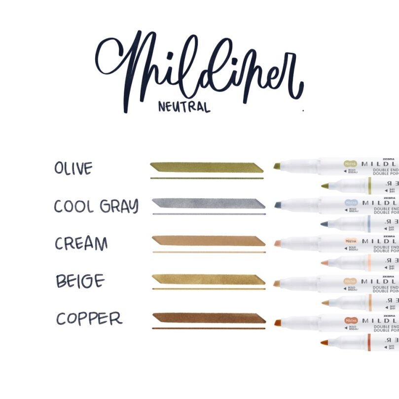Mildliner Överstrykningspenna - Beige - 3 - Zebra - Tidformera