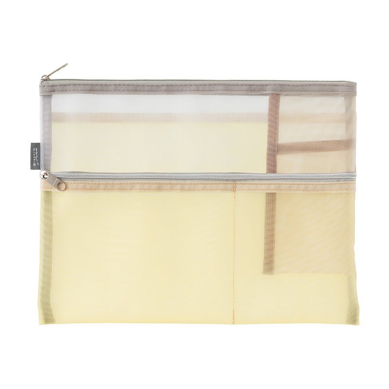 Pen & Tool Pouch Mesh B5 - Beige - 3 - Midori - Tidformera