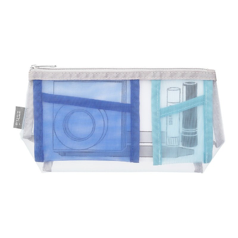 Pen & Tool Pouch Mesh Triangulär - Light Blue - 1 - Midori - Tidformera