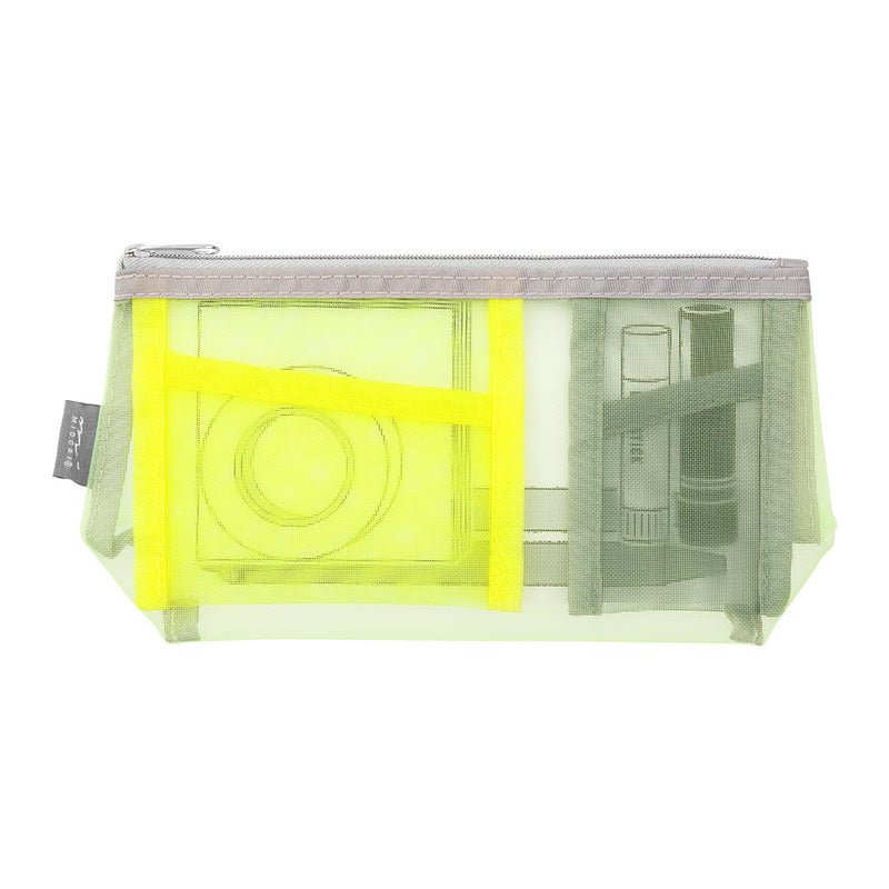 Pen & Tool Pouch Mesh Triangulär - Yellow - Green - 1 - Midori - Tidformera