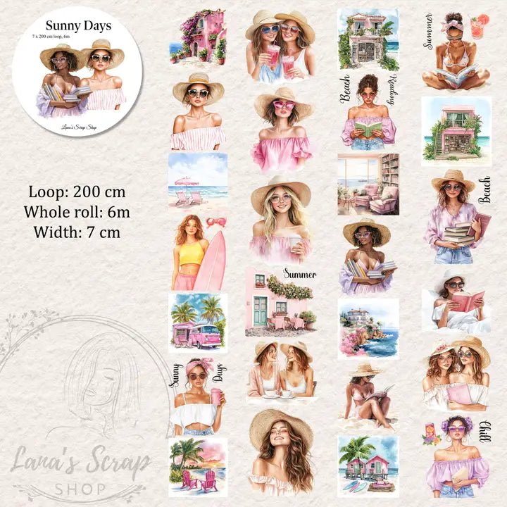 Pet Tape - Lana - 70 mm - Sunny Days - 1 - Lana's Scrap Shop - Tidformera