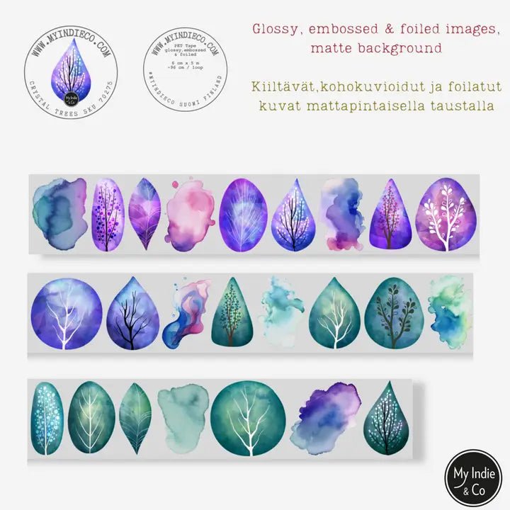 Pet Tape - MIC - Crystal Trees - Foiled & Embossed 60 mm - 4 - MIC & MIM Premium Paper Shop - Tidformera