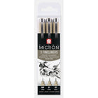 Pigma micron Fineliner Förpackningar Svarta - 005, 01, 03 från Sakura. Förpackning med tre stycken pennor. - Tidformera